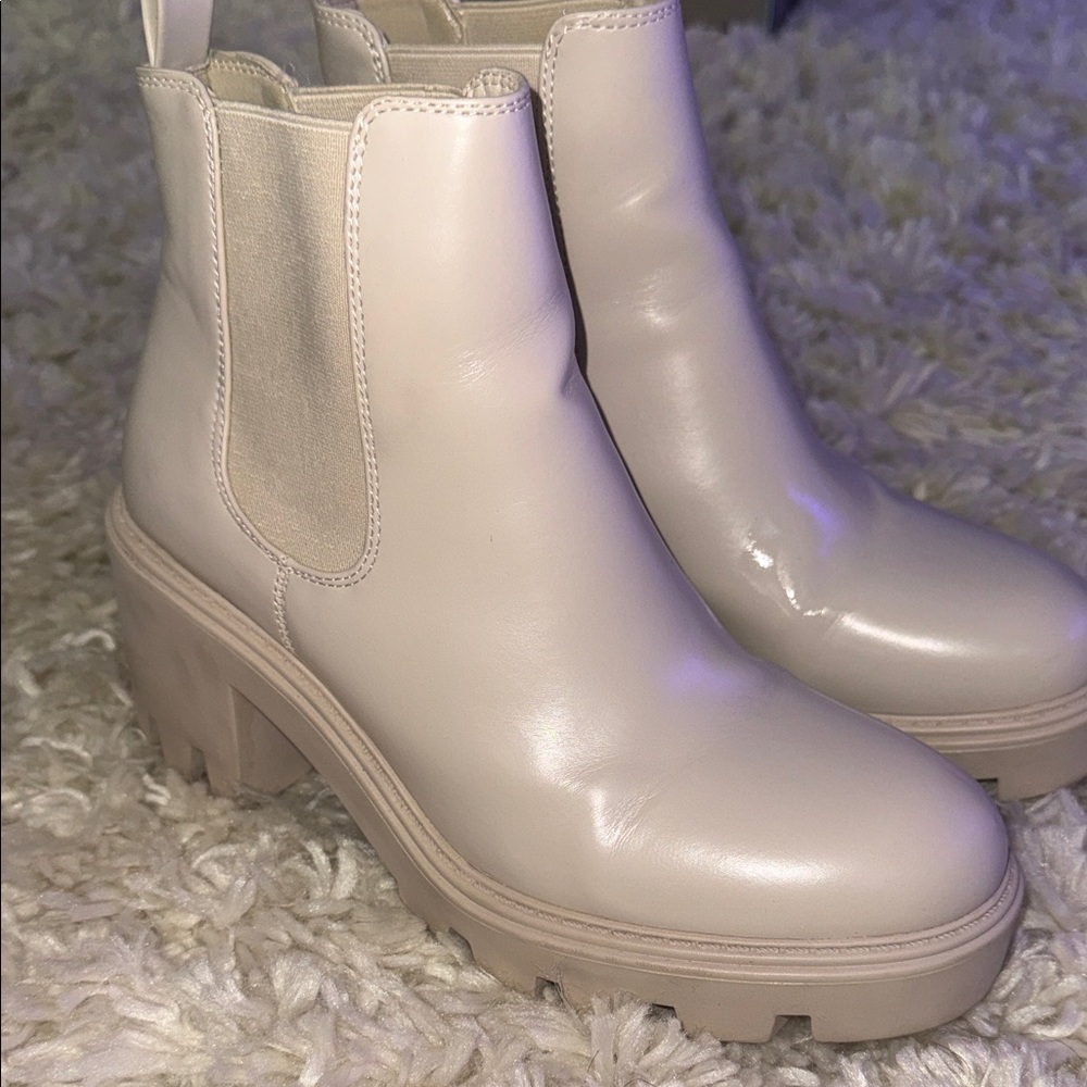 Cream Ankle Boots